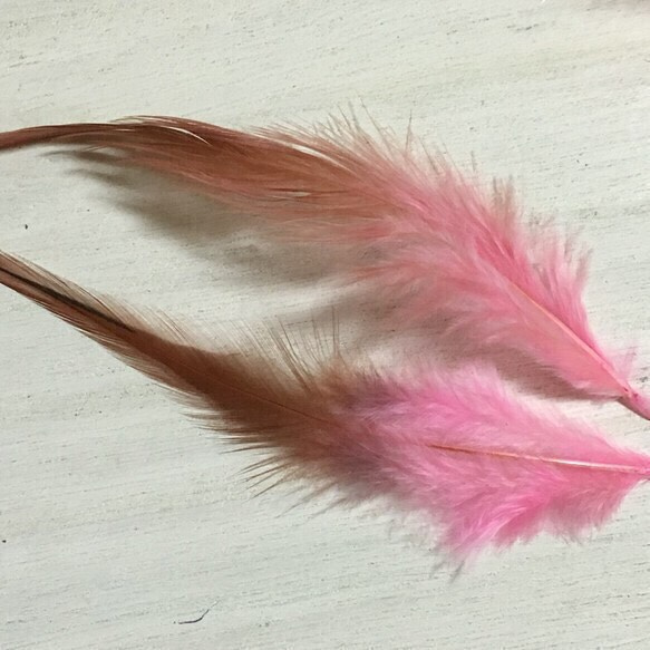 羽 フェザー ピンク 10枚セット 10〜15cm 2枚目の画像