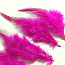 羽 フェザー ローズピンク 10枚セット 5〜10cm 金具付き 3枚目の画像