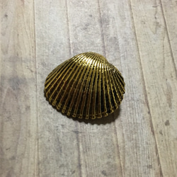 貝殻モチーフ  ボタン ゴールド 28mm 1個 2枚目の画像