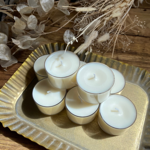 無香料）長時間灯せるティーライトキャンドル ソイキャンドル 8個