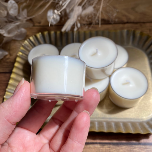 無香料）長時間灯せるティーライトキャンドル ソイキャンドル 8個