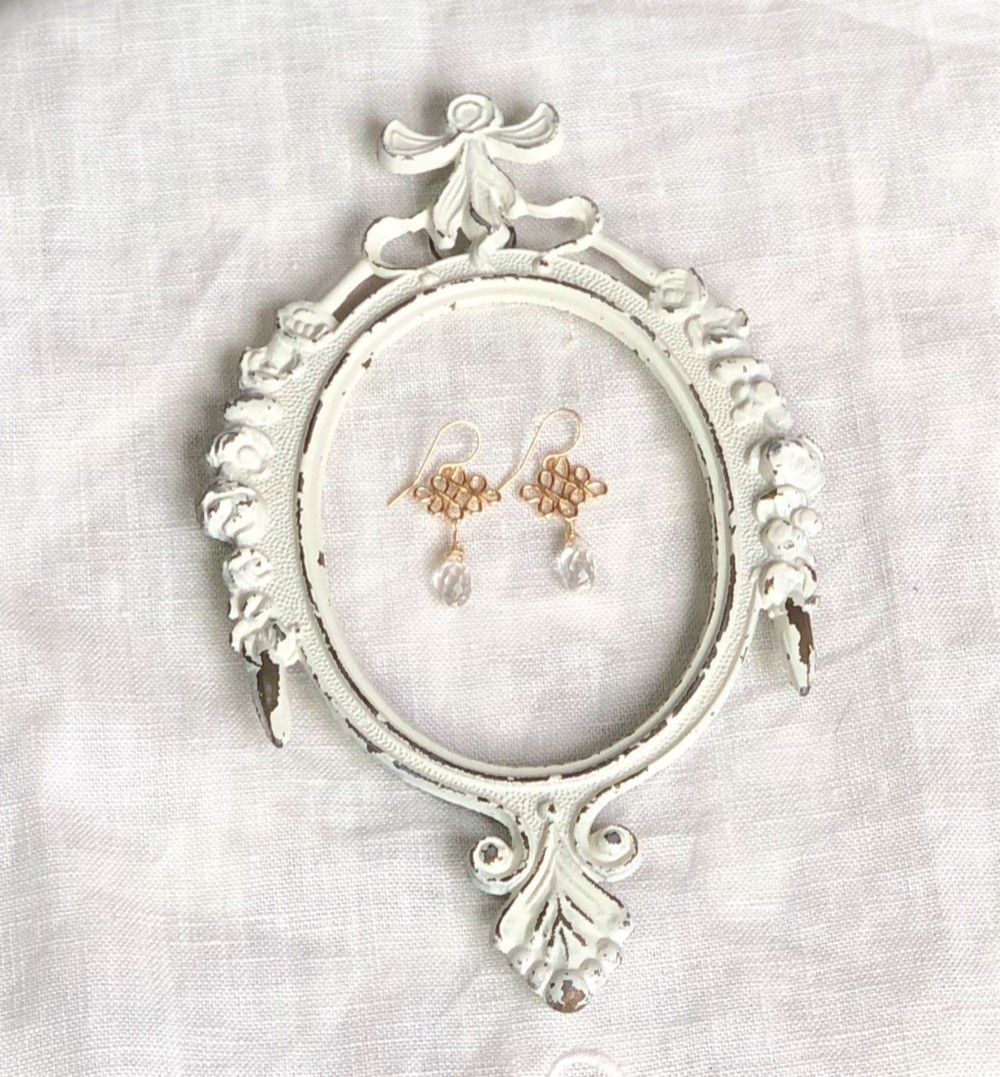 SALE! ≪天然石 10金≫ ピアス♪ クリアクオーツ 水晶