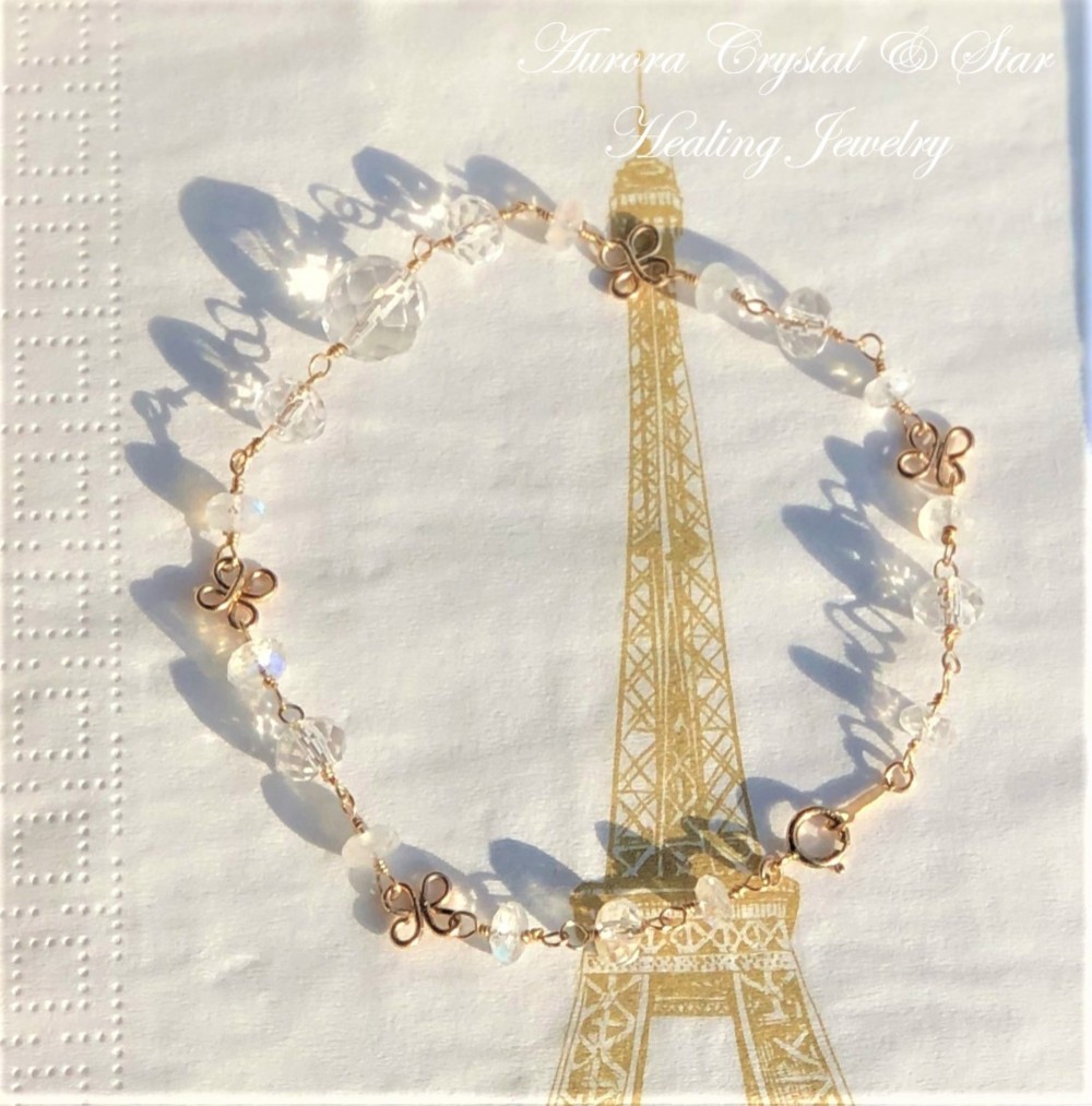 【受注】送料無料 センティエントプラズマクリスタル ディバインクオーツ ブレスレット天然石 ヒーリングクリスタル