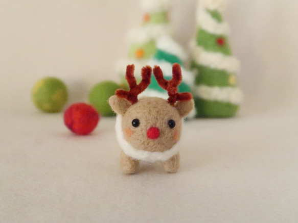 手のひらのクリスマス【短足のトナカイ】(受注制作) 羊毛