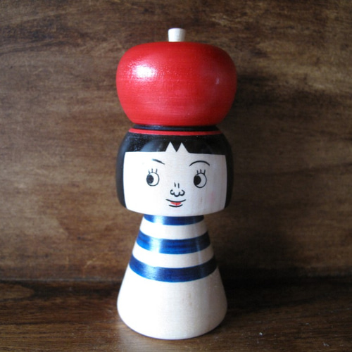 りんごこけし青② 立体・オブジェ COOKIES 通販 9743048｜Creema