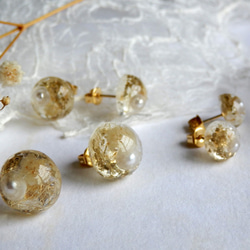 そよ風とかすみ草と葉脈のピアス〈14mm〉 p003_14 1枚目の画像