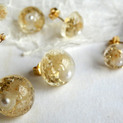 そよ風とかすみ草と葉脈のピアス〈14mm〉 p003_14 2枚目の画像