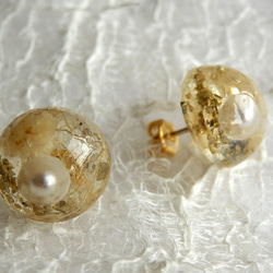 そよ風とかすみ草と葉脈のピアス〈14mm〉 p003_14 3枚目の画像