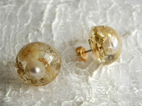 そよ風とかすみ草と葉脈のピアス〈14mm〉 p003_14 3枚目の画像