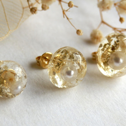 そよ風とかすみ草と葉脈のピアス〈14mm〉 p003_14 7枚目の画像