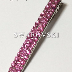 スワロデコ　SWAROVSKI 　ピンク1色でかわいらしいヘアピン1cm×8cm 1枚目の画像