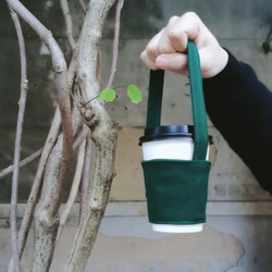 環保飲料杯袋－墨綠 第1張的照片