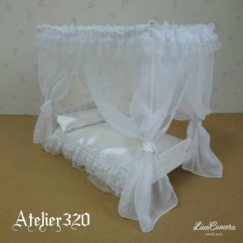 天蓋付きベッド 26cm Dタイプ シングルサイズ ミニチュア家具 ドール