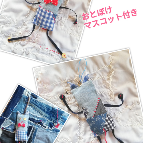 No.1194ハンドメイド★ブランケット＆バック★デニムリメイク★パッチワーク No.1126ハンドメイド☆ブランケット＆バッグ☆デニムリメイク