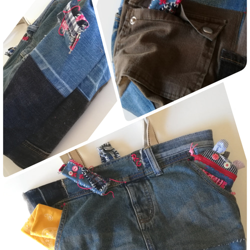 TOMO♡大きめデニムリメイクバッグ（LL）No.740☆トートバッグ 制作記録】 #デニムリメイクバッグ #リメイクデニムバッグ