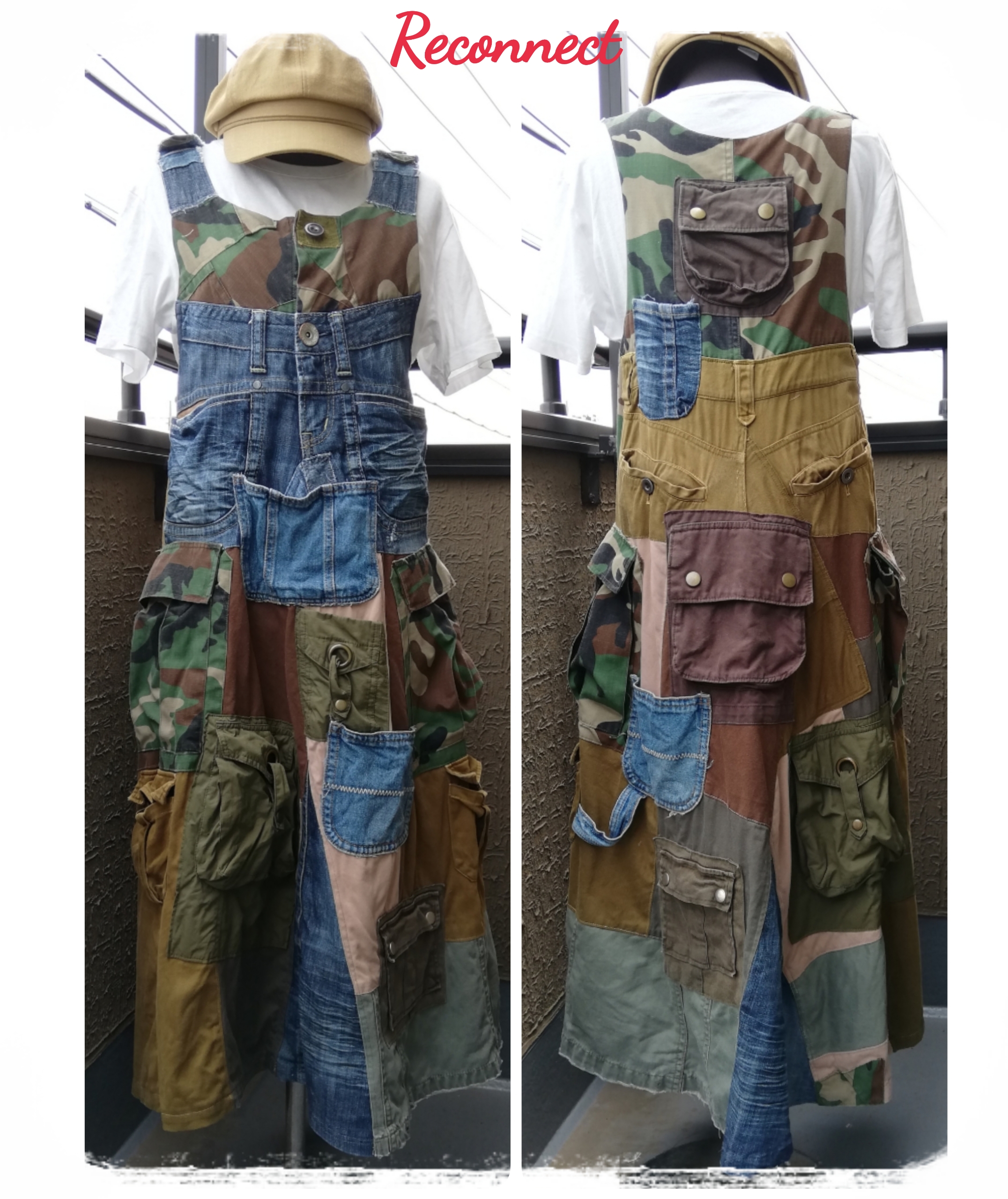 デニムリメイクワンピース(おとぼけマスコット&アクセサリー付き)