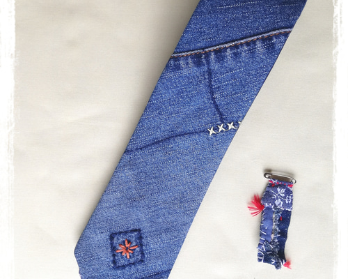 RRL Stitched Denim Neck-Tie ダブルアールエル デニム タイ