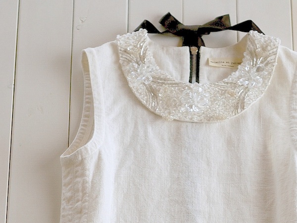 Reimille et Julienne/ビジュー襟　バックジップエプロン