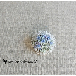 紫陽花のブローチ　ブルー系 4枚目の画像
