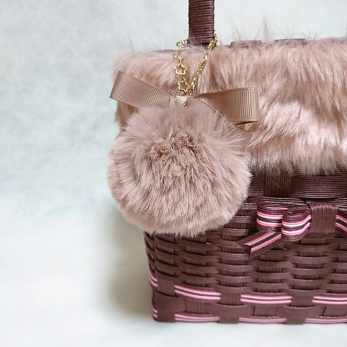 お値下げ！お値下げ！ATAOファー付きかごバッグ 4b0ad6bc8fb45fb0bd21bee079db24