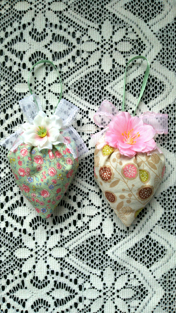 ハート＊サシェ＊No.1 ハートの形の天然100％サシェ（香り袋、ペパーミント） その他