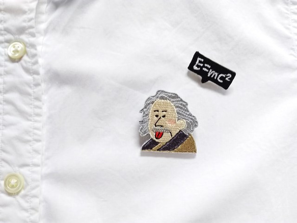 ●アインシュタイン Einstein●刺繍ブローチ 4枚目の画像