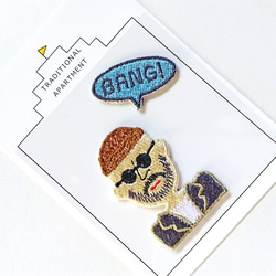 ●なりきりレオンくん●LEONくん●２WAY 刺繍デコレーションステッカー＆アイロンワッペン アップリケ　スマホにも 4枚目の画像