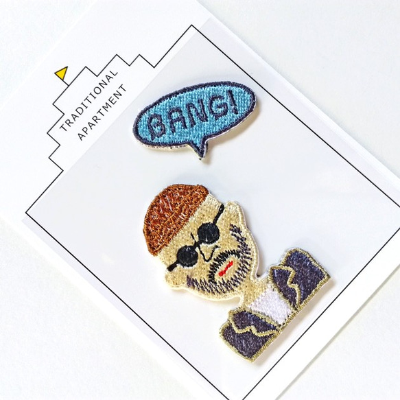 ●なりきりレオンくん●LEONくん●２WAY 刺繍デコレーションステッカー＆アイロンワッペン アップリケ　スマホにも 4枚目の画像