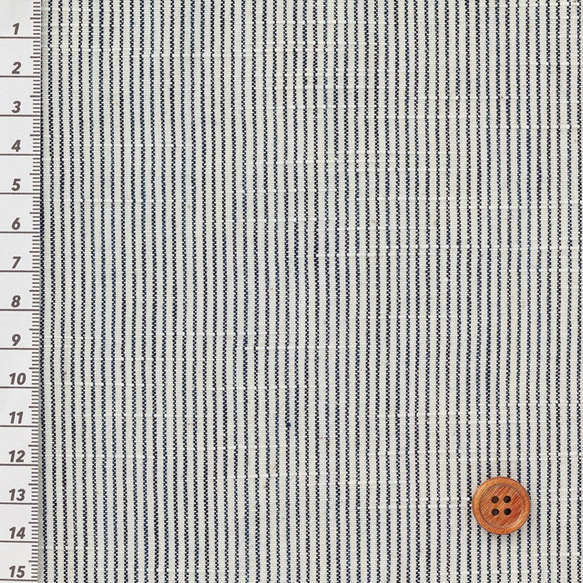 松阪木綿　白×藍染縞 3枚目の画像