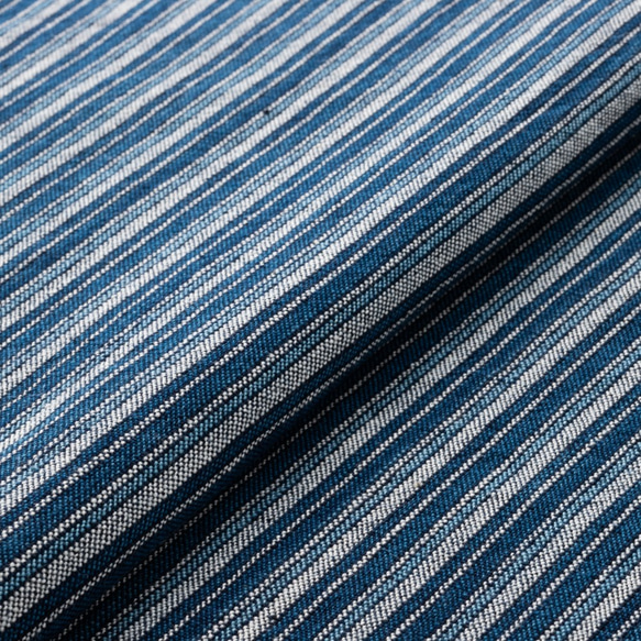 松阪木綿　藍染　青白縞 1枚目の画像