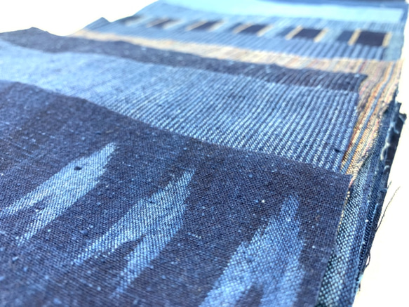 備後絣 藍染はぎれセット(10枚) 変わり矢絣 生地 BANSYO 通販 9199448