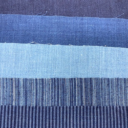 備後絣　藍染はぎれセット(10枚) 大滝絣 3枚目の画像