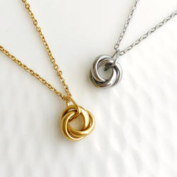 阪本アクセサリー　リング　ネックレス　ブローチ　カフス　ゴールド　シルバー 金属アレルギー対応 プチ3連リングネックレス シルバーor