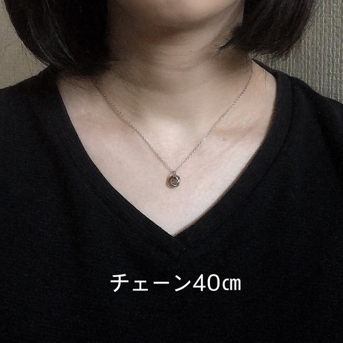 金属アレルギー対応 プチ3連リングネックレス シルバーor