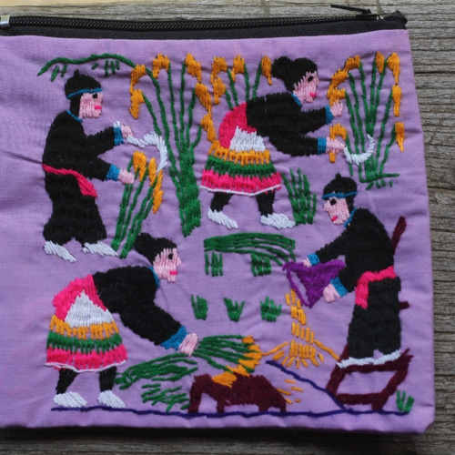 卸売 手刺繍 モン族 ラオス 滴り アート作品 村の風景 絵画