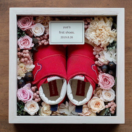 【現品限り】フラワーBOX&ベビーシューズセット 現品限り】フラワーBOX&ベビーシューズセット