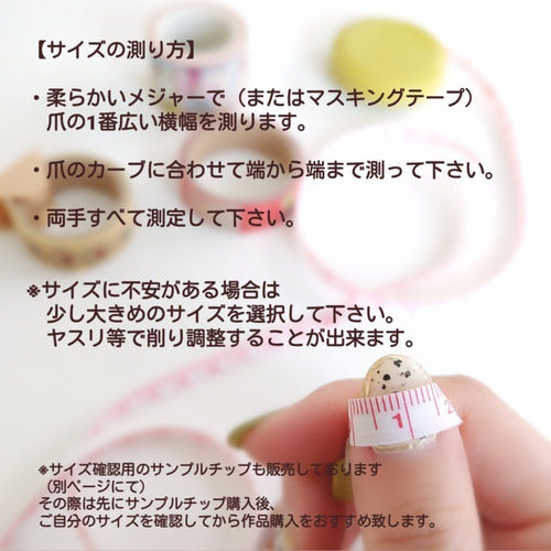 再販1】【選べる】手書きのニュアンス林檎ネイル・赤or青 ネイルチップ 