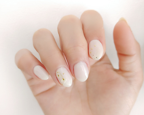 ナチュラルブライダルネイル ネイルチップ（つけ爪） しろくまnail