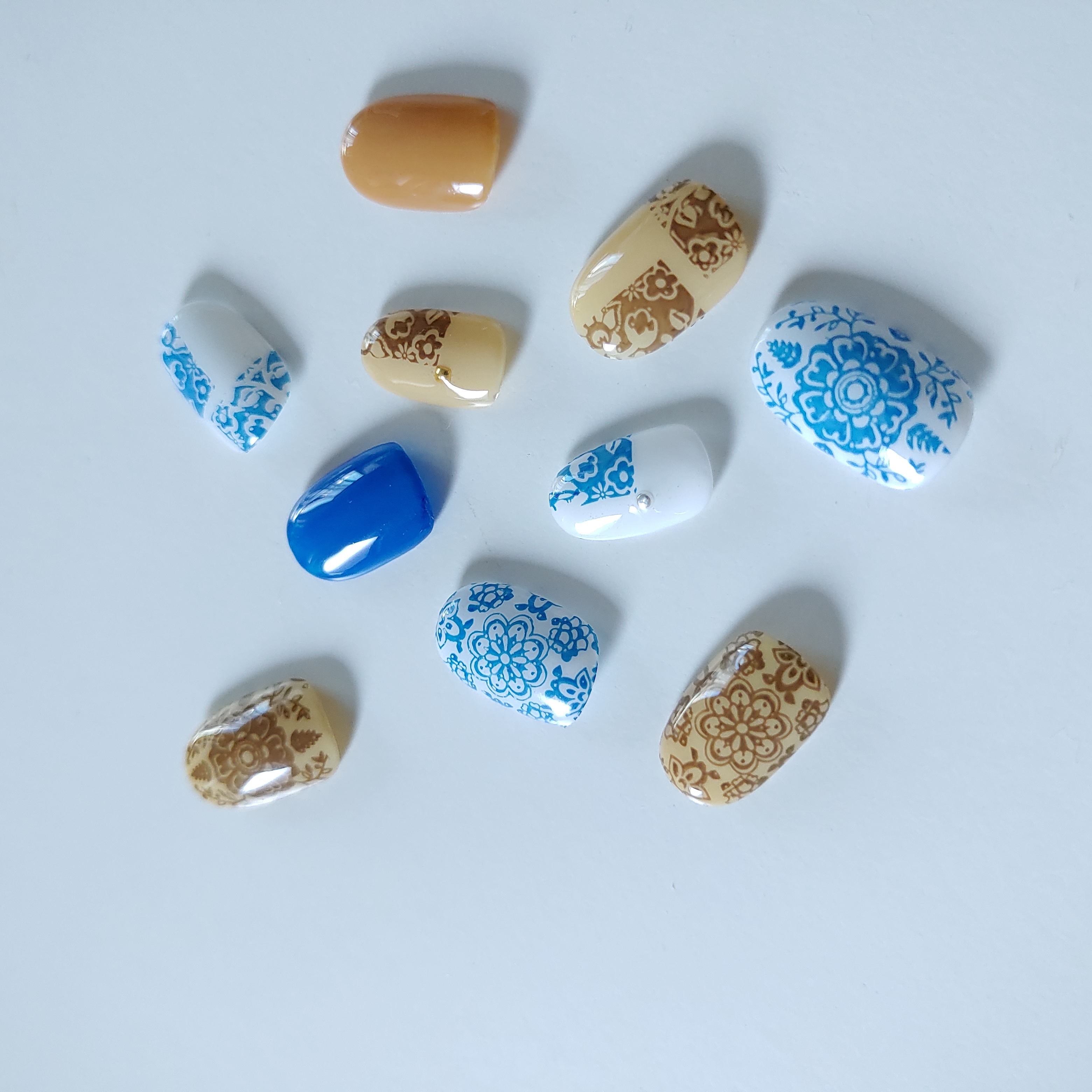 【セット】クラシックフラワーネイル（ヴィンテージ/陶器）