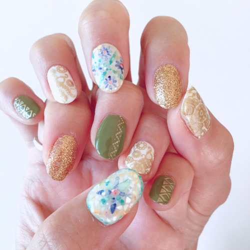 D.REAM カラフルドット ネイルチップ 10個セット ドットネイルとセルフ