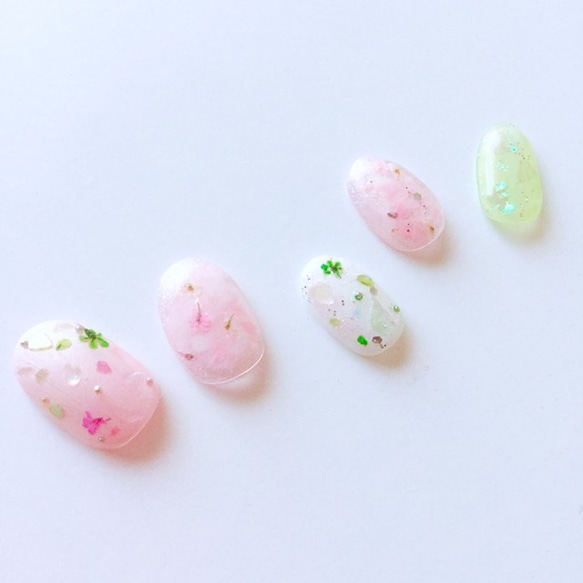 まゆページ ネイルチップ 桜色ネイル ネイルチップ（つけ爪） yuki-nail 通販 15437127