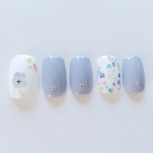 ネモフィラのネイル ネイルチップ（つけ爪） しろくまnail 通販 