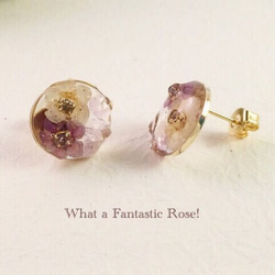 圓形耳環和耳環（壓花和紫色紫水晶） 第4張的照片