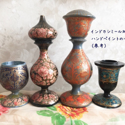 金継ぎ x Kashmir Hand Paint ピアス（Gold x PinkBlue Round Large) 8枚目の画像