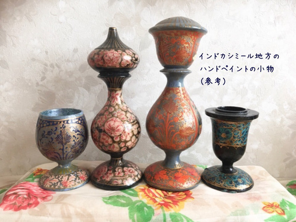 金継ぎ x Kashmir Hand Paint ピアス（Gold x PinkBlue Round Large) 8枚目の画像