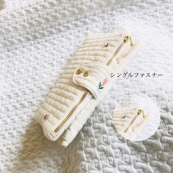 受注制作　Tulips Korea fabric 母子手帳ケース　Mサイズ シングルファスナーver.  イブル　ヌビ 2枚目の画像