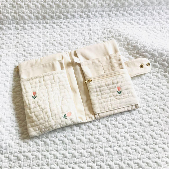 受注制作　Tulips Korea fabric 母子手帳ケース　Mサイズ シングルファスナーver.  イブル　ヌビ 3枚目の画像