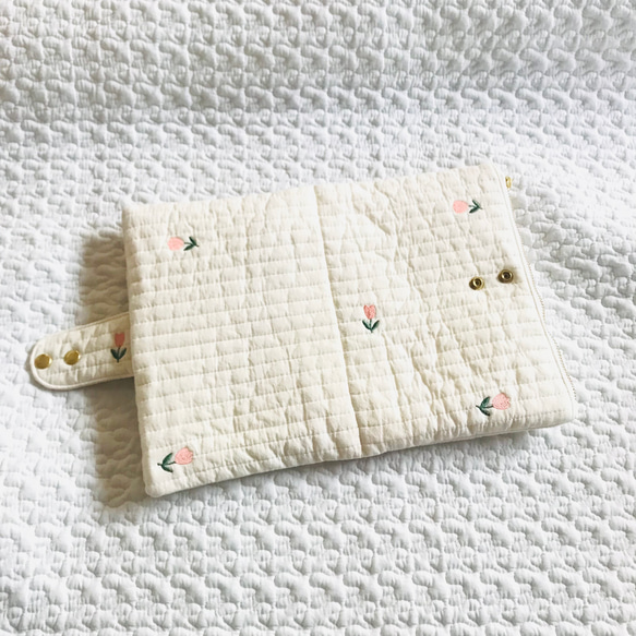 受注制作　Tulips Korea fabric 母子手帳ケース　Mサイズ シングルファスナーver.  イブル　ヌビ 5枚目の画像