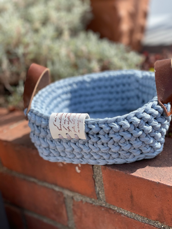 ズパゲッティ　小物入れ　Tシャツヤーン リサイクルヤーン ズパゲッティ 小物入れ Tシャツヤーン リサイクルヤーン