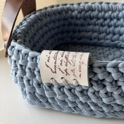 tシャツヤーンで編んだバスケット フリーボックス・小物入れ sabineko